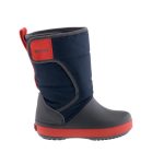 CROCS LODGEPOINT SNOW BOOT sötétkék-szürke-piros FÉNYVISSZAVERŐS hótaposó csizma