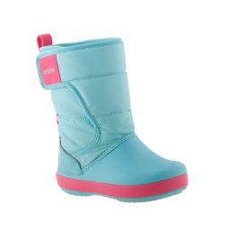 CROCS Lodgepoint Snow Boot türkizkék-rózsaszín FÉNYVISSZAVERŐS hótaposó csizma   CROCS Lodgepoint Snow Boot türkizkék-rózsaszín FÉNYVISSZAVERŐS hótaposó csizma