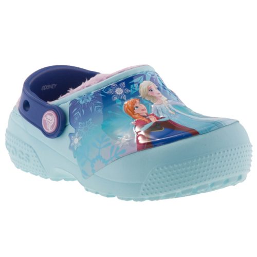 CROCS FUNLAB FROZEN világoskék/lila BUNDÁS papucs