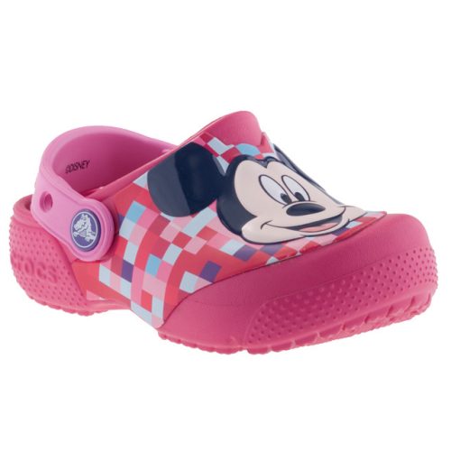 CROCS FUNLAB málna/rózsa KOCKÁS MICKEY papucs