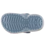 CROCS CLASSIC LINED CLOG világoskék/rózsa virág mintás BUNDÁS papucs