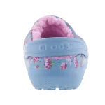 CROCS CLASSIC LINED CLOG világoskék/rózsa virág mintás BUNDÁS papucs