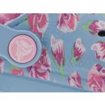CROCS CLASSIC LINED CLOG világoskék/rózsa virág mintás BUNDÁS papucs