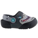 CROCS SHARKS LIGHTS CLOG fekete/szürke LEDES VILLOGÓ pántos papucs