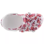 CROCS CLASSIC TIMELESS fehér/rózsa mintás 5 levehető Jibbitz virággal