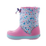 CROCS LODGEPOINT GRAPHIC világoskék-rózsaszín CSILLAGOS hótaposó csizma