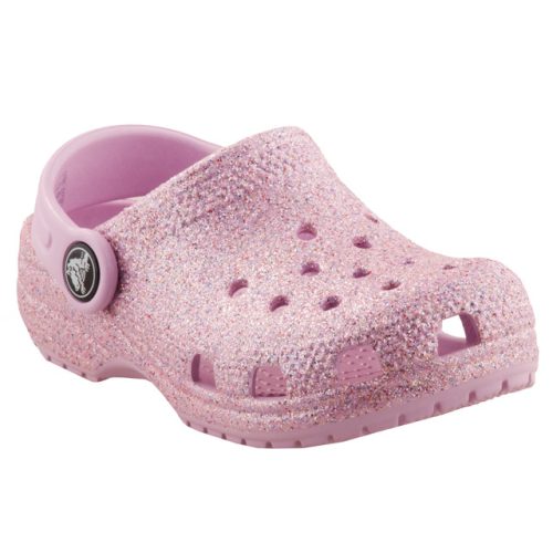 Crocs Classic Glitter Clog halvány rózsaszín csillámos lány papucs