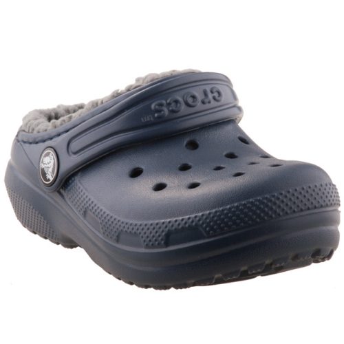 Crocs Classic Lined Clog T sötétkék-sötétszürke bélelt fiú papucs
