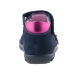 SIESTA-RICHTER 2 csatos tépős sötétkék/ciklámen metál zárt orrú velúr szandál