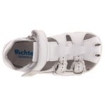 SIESTA-RICHTER 2 csatos tépős fehér zárt orrú nappa bőr szandál