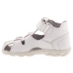 SIESTA-RICHTER 2 csatos tépős fehér zárt orrú nappa bőr szandál