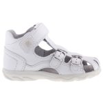 SIESTA-RICHTER 2 csatos tépős fehér zárt orrú nappa bőr szandál