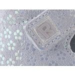 SIESTA-RICHTER 2 csatos tépős fehér csillámos VIRÁG mintás velúr bőr zárt orrú szandál