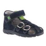 SZÍNHIBÁS SIESTA-RICHTER 2 csatos tépős sötétkék/zöld zárt orrú velúr bőr szandál