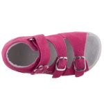 SIESTA-RICHTER málna 2 csatos tépőzáras HARÁNTEMELŐS velúr bőr gyerek szandál