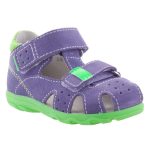 SIESTA-RICHTER 2 tépős lila/neonzöld zárt orrú szandi
