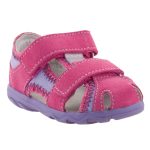 SIESTA-RICHTER málna/lila 2 tépőzáras zárt orrú velúr gyerek szandál