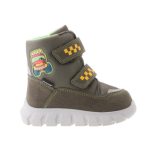 Siesta-Richter magas szárú tépőzáras khaki-sárga jeep-es LEDES Sympatex (Vízálló) bundás téli bakancs