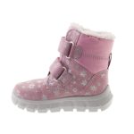 Siesta-Richter rózsaszín hópelyhes 2 tépőzáras szőrme béléses sympatex (vízálló) velúr bőr kislány csizma