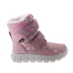 Siesta-Richter rózsaszín hópelyhes 2 tépőzáras szőrme béléses sympatex (vízálló) velúr bőr kislány csizma