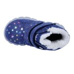 Siesta-Richter sötétkék csillagos 2 tépőzáras szőrme béléses sympatex (vízálló) velúr bőr kislány csizma