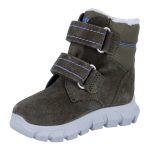 Siesta-Richter sötétzöld 2 tépőzáras szőrme béléses sympatex (vízálló) velúr bőr kisfiú csizma