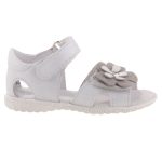 SIESTA-RICHTER 2 tépős ezüst/fehér VIRÁGOS lány szandál