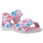 SIESTA-RICHTER fehér/színes virágos 2 tépőzáras  gyerek szandál