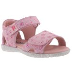 SIESTA-RICHTER 2 tépőzáras VIRÁGOS rózsaszín velúr bőr gyerek szandál