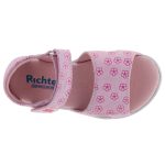 SIESTA-RICHTER 2 tépőzáras VIRÁGOS rózsaszín velúr bőr gyerek szandál