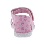 SIESTA-RICHTER 2 tépőzáras VIRÁGOS rózsaszín velúr bőr gyerek szandál