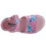 SIESTA-RICHTER 2 tépős VIRÁGOS rózsaszín/kék bőr szandál
