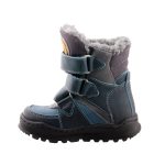 Memo Davos szürke-kék 3 tépőzáras supinált bélelt téli fiú bakancs