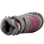 Memo Davos szürke-málna 3 tépőzáras supinált bélelt téli lány bakancs