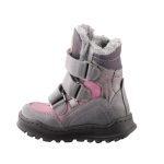 Memo Davos szürke-málna 3 tépőzáras supinált bélelt téli lány bakancs