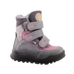 Memo Davos szürke-málna 3 tépőzáras supinált bélelt téli lány bakancs