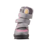 Memo Davos szürke-málna 3 tépőzáras supinált bélelt téli lány bakancs