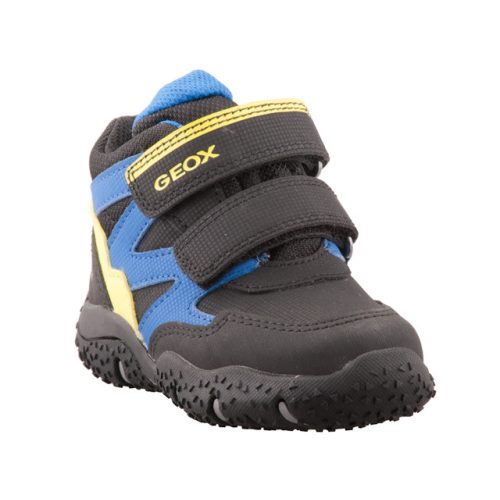 Geox Baltic Boy fekete-kék-neon sárga 2 tépőzáras Amphibox (Vízálló) melegbéléses fiú téli cipő