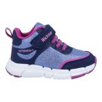 Siesta-Richter sötétkék-pink csillámos tépőzáras-gumifűzős vízálló (Sympatex) kislány cipő