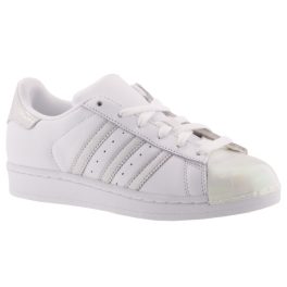 színhibás ADIDAS SUPERSTAR fűzős fehér/ezüst gyöngyház orrvédős bőr sportcipő   színhibás ADIDAS SUPERSTAR fűzős fehér/ezüst gyöngyház orrvédős bőr sportcipő