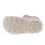 Siesta-Richter világoskék-babarózsaszín 2 csatos-tépőzáras virágos velúr bőr kislány szandál 