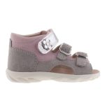 Siesta-Richter 2 csatos-tépőzáras rózsaszín-szürke-ezüst virágos lány szandál