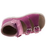 Siesta-Richter rózsaszín-fukszia-metál virágos 2 csatos-tépőzáras velúrbőr lány szandál 