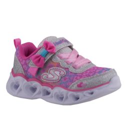 SKECHERS HEART LIGHT RAINBOW ezüst/pink szivárványos szívecskés MASNIS VILLOGÓS CIPŐ   SKECHERS HEART LIGHT RAINBOW ezüst/pink szivárványos szívecskés MASNIS VILLOGÓS CIPŐ