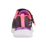 SKECHERS RADIANT SWIRL Memory foam tépőzáras-gumifűzős lány fekete-pink-lila vízlepergető gyerekcipő