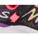 SKECHERS RADIANT SWIRL Memory foam tépőzáras-gumifűzős lány fekete-pink-lila vízlepergető gyerekcipő