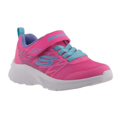 SKECHERS rózsaszín/türkiz/lila MOSÓGÉPBEN MOSHATÓ tépőzáras / gumifűzős cipő 