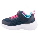 Skechers tépőzáras-gumifűzős sötétkék-pink mosógépben mosható lány gyerekcipő