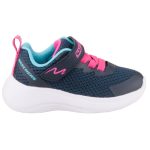 Skechers tépőzáras-gumifűzős sötétkék-pink mosógépben mosható lány gyerekcipő