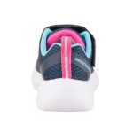 Skechers tépőzáras-gumifűzős sötétkék-pink mosógépben mosható lány gyerekcipő